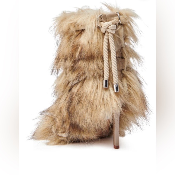 Faux Fur Boots with Rope Detail - Picture 3 of 6